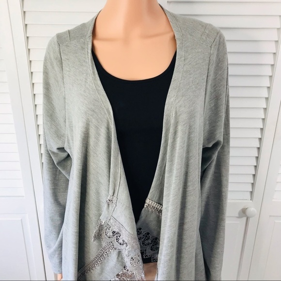 2/$50 LIVE AND LET LIVE Heather Gray Open Front Cardigan Size 1X - Picture 2 of 9